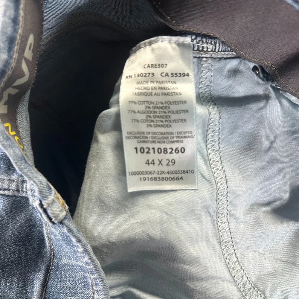 Lee Extreme Motion MVP Jeans Mens 42x30 Blue Cotton Denim Straight Faded Stretch